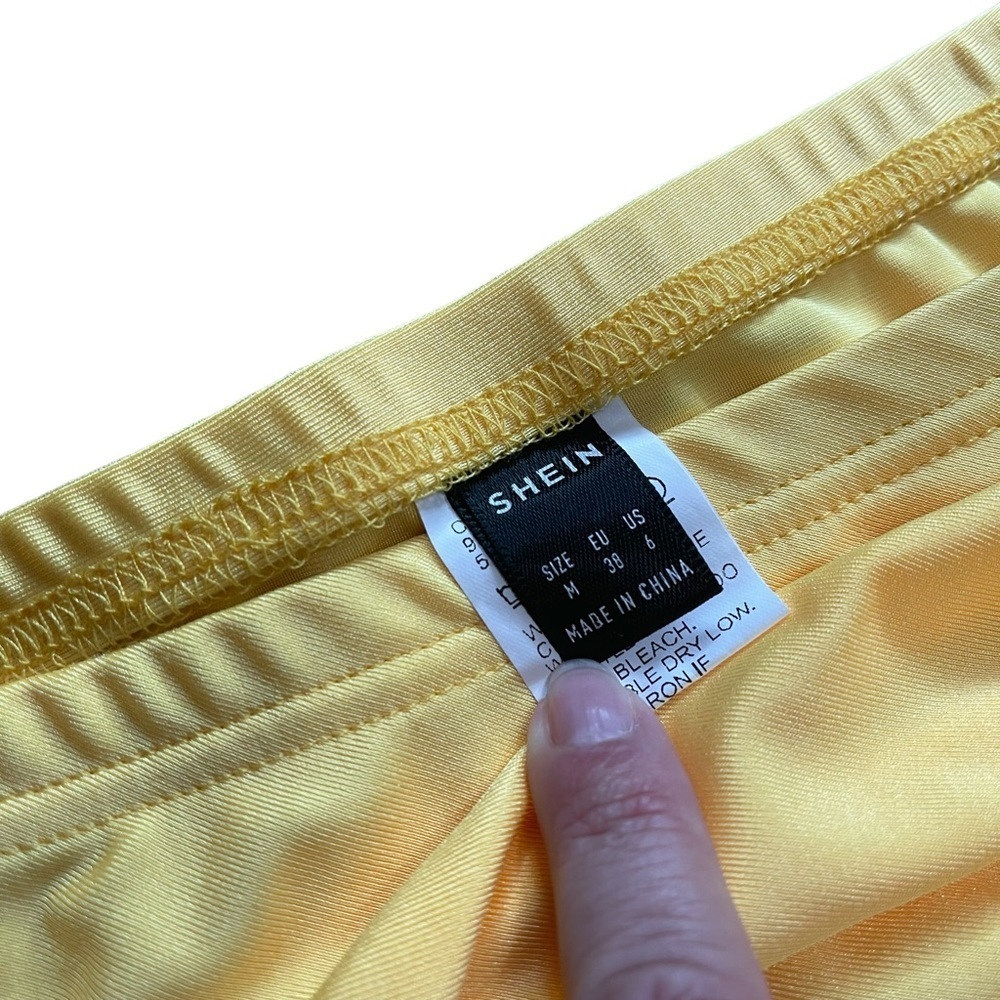 5 For $50🔥 Yellow Ruched Tie Maxi Swim Skirt Cover Up - Picture 2 of 9